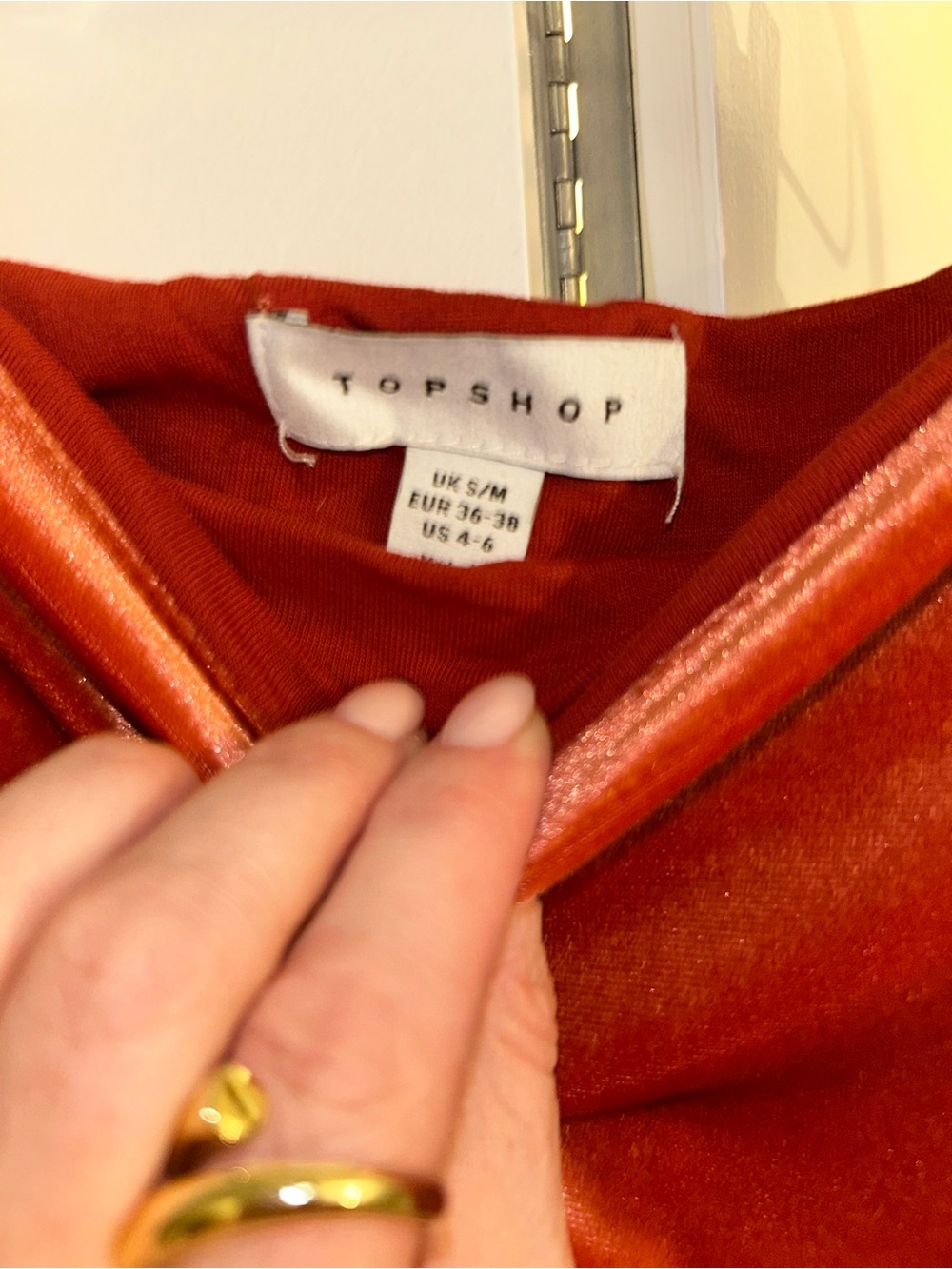 TOPSHOP Rust Velvet Camisole